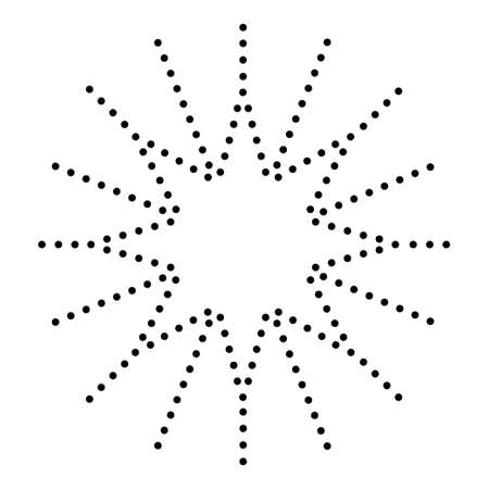 The drops sun in graphic design. Simple minimalistic style. Black objects isolated on white background.のイラスト素材