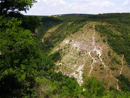The village Saharna is well-known for cave monastery of XIII century and operating mans monastery Presvjatoj of the Trinity. の写真素材