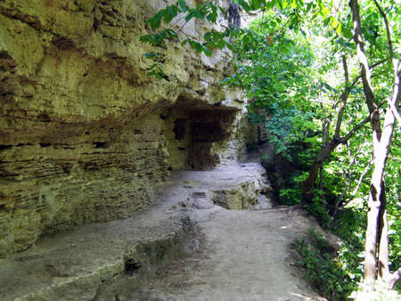 The village Saharna is well-known for cave monastery of XIII century and operating mans monastery Presvjatoj of the Trinity. の写真素材