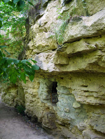 The village Saharna is well-known for cave monastery of XIII century and operating mans monastery Presvjatoj of the Trinity. の写真素材