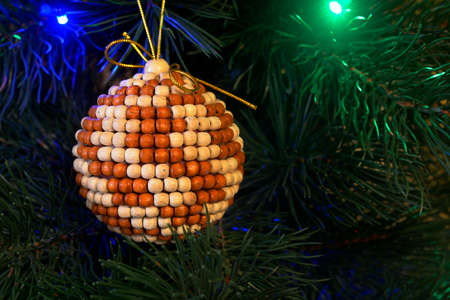 Balls, figurines and other ornaments that decorate Year's New (or Christmas) tree, as well as interior and exterior space for the Christmas holiday and New Year.の写真素材