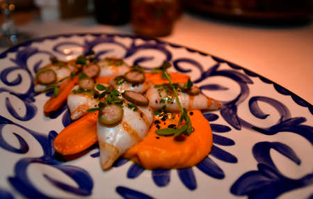 Tasty, healthy food. Beautiful restaurant serving different dishes.