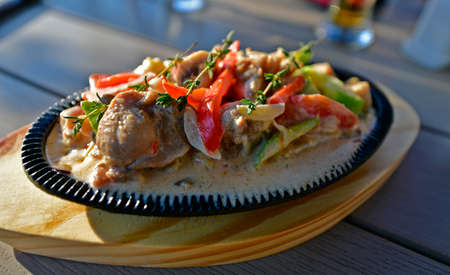 Tasty, healthy food. Beautiful restaurant serving different dishes.