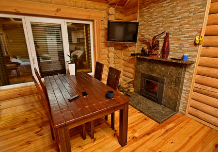 The city of Kharkov Ukraine 10/13/2019. Relax in the bathhouse, forest house.のeditorial素材