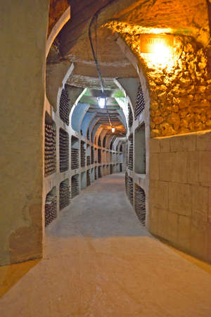 Moldova, Milestii Mici 04/24/2017. Cellars Milestii Mici, is the largest underground wine storage with the largest collection of wines in the world. They are located at a depth of about 85 m undergrouのeditorial素材