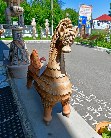 Ukraine, Poltava 06/07/2020. National Museum-Reserve of Ukrainian Ceramics in Opishnya. This ancient village has long been known as the largest center of ceramic craftsmen, the pottery capital of Ukraのeditorial素材