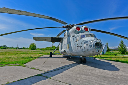 Ukraine, Poltava 06/06/2020. The Museum of Long-Range and Strategic Aviation was created on the territory of the Poltava military airfield. Military aircraft, fighters, bombers and military ground vehのeditorial素材