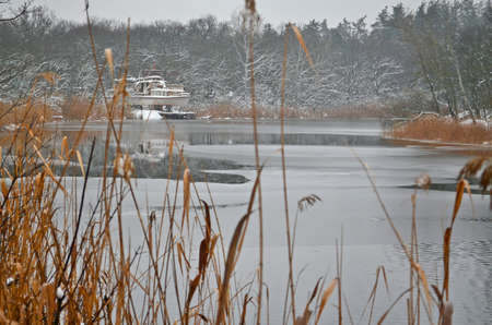 Forest rivers, beautiful winter snowy landscape.の写真素材
