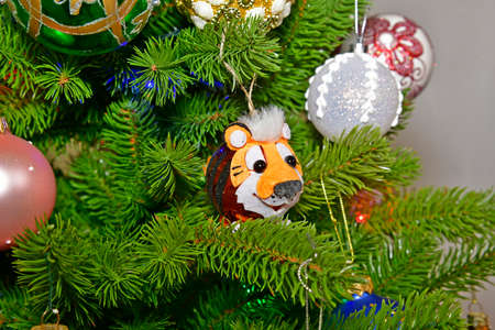 Beautiful Christmas balls, toys and decorations for Christmas and New Year.の写真素材