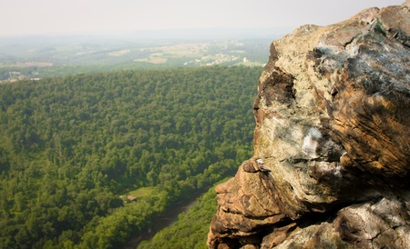 View from the top of the mountian and rock overlookの写真素材