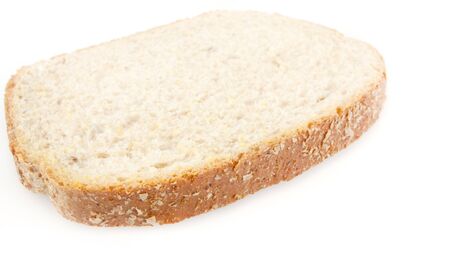 A slice of whole wheat bread isolated on white