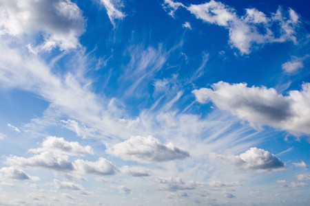 Beautiful landscape with blue sky and white clouds