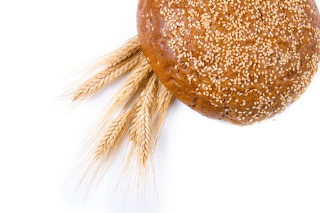 Fresh bread isolated on a white backgroundの写真素材