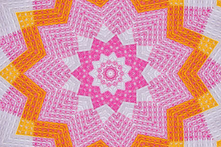 Kaleidoscope of square pattern fabricの写真素材