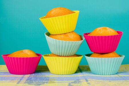 Festive cupcakes on gradient background