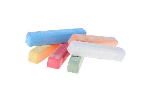 School chalks isolated on a white background
