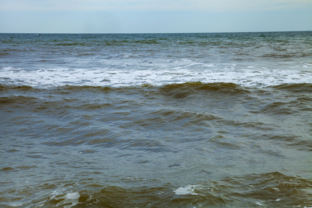 Beautiful beach and sea surf. Summer seascape.の写真素材