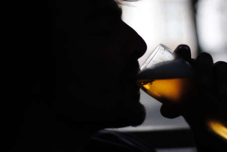 beer drinking manの写真素材