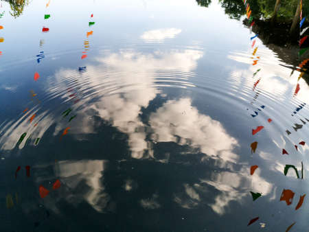 View reflection of beautiful cloud and blue sky.の写真素材