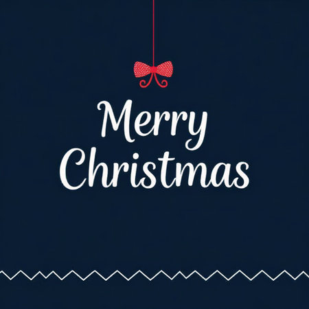 Merry Christmas lettering on dark blue background. Vector illustration.の素材