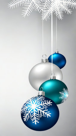 Christmas background with Christmas balls and snowflakes. Vector illustration.の素材
