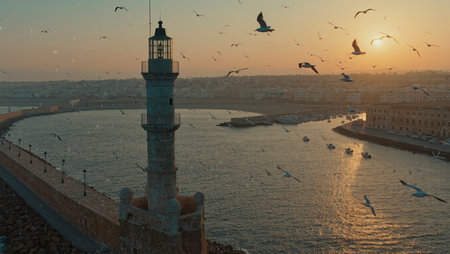 Sunset view of the mosque in Hurghada, Egypt.の写真素材
