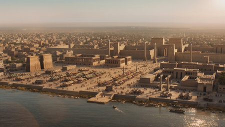 Aerial view of Luxor city in Egypt.の写真素材