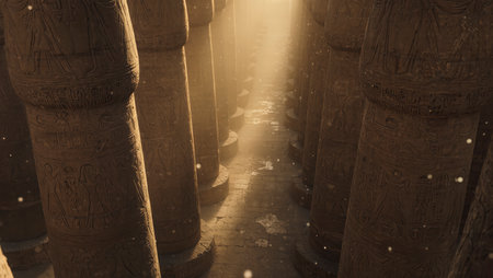 Ancient ruins of Karnak temple in Luxor, Egypt, Africaの写真素材