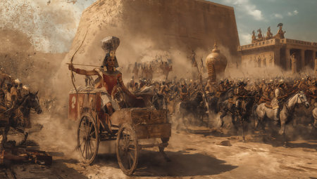 A horse-drawn carriage at the Durbar square circa October 2013 in Kathmandu.の写真素材