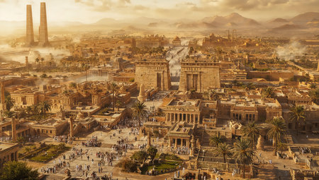 Panoramic view of the ancient city of Luxor, Egyptの写真素材