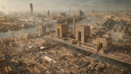 Aerial view of the old city of Cairo, Egypt. 3D Renderingの写真素材
