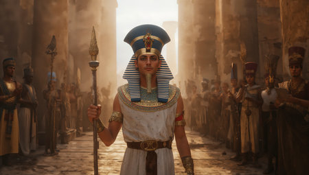 Egyptian warrior in the ancient city of Luxor, Egypt.の写真素材