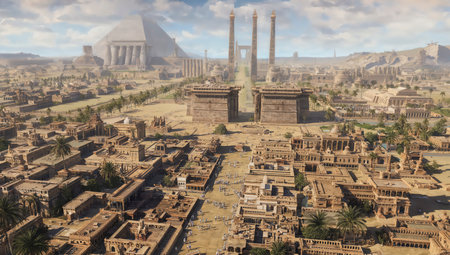 Ruins of the ancient city of Luxor in Egypt, Africaの写真素材