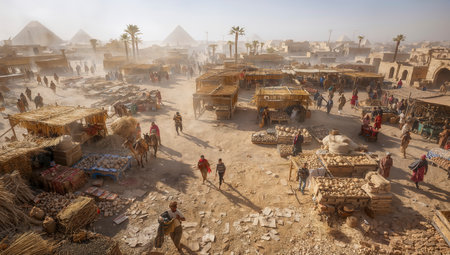 Unidentified people in the desert.の写真素材