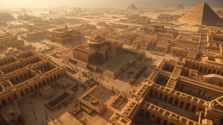 Egyptian pyramids in Cairo, Egypt. Panoramic viewの写真素材