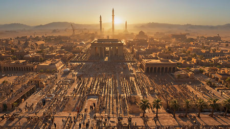 Panoramic view of the old city of Cairo, Egypt.の写真素材