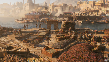 Unidentified people at the ghats of the holy city of Pushkar, Rajasthan, Indiaの写真素材