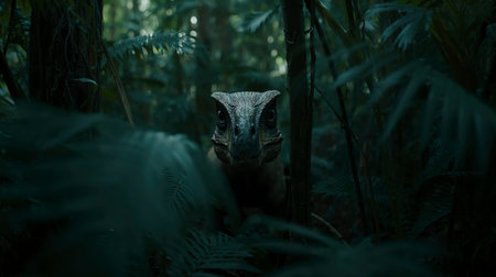 Tropical forest with giant owl in the jungle, Thailand.の写真素材