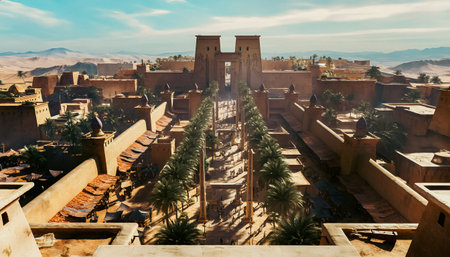 Panoramic view of the old city of Ouarzazate, Moroccoの写真素材