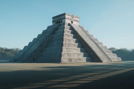 Kukulkan pyramid in Chichen Itza, Yucatan, Mexicoの写真素材