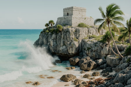 Tulum, Yucatan, Mexico. Tulum is a UNESCO World Heritage Site.の写真素材