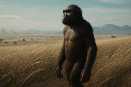 Chimpanzee in Serengeti National Park, Tanzaniaの写真素材