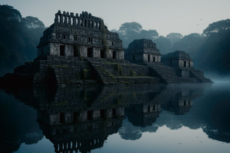 Ruins of the Maya city of Chichen Itza, Yucatan, Mexicoの写真素材