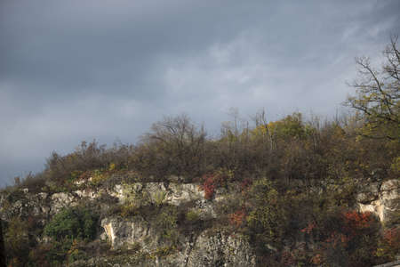 cloudy sky over the mountainsの写真素材