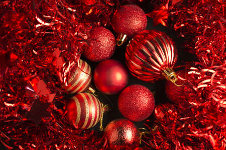 Christmas decoration in redの写真素材