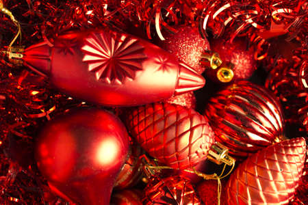 Christmas decoration in redの写真素材