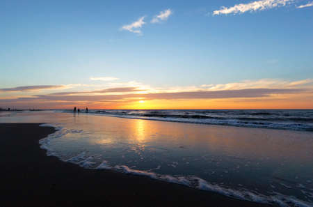 Beach with sunset colorsの写真素材