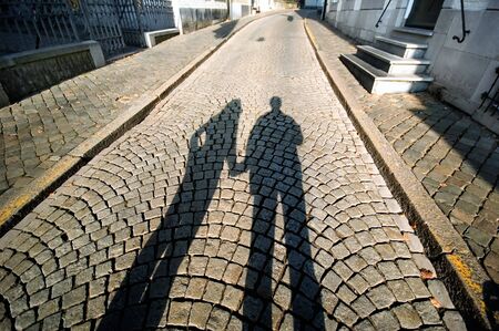 Together in an old streetの写真素材