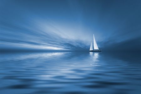 Sailing in blue colorsの写真素材