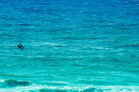 kite boarder in actionの写真素材